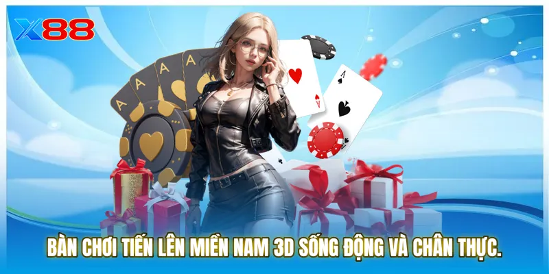 Bàn chơi Tiến lên miền nam 3D sống động và chân thực