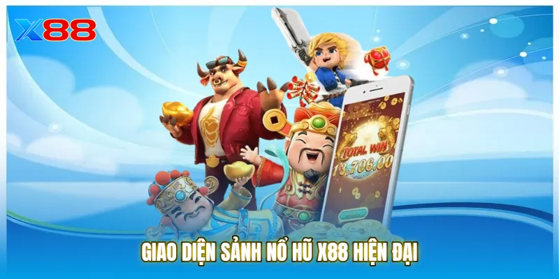 Giao diện sảnh Nổ hũ X88 hiện đại với hàng nghìn lựa chọn quay hũ
